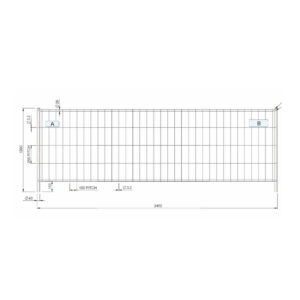 Mobil Kerítés - 3,45 x 1,2 m - Műszaki Rajz